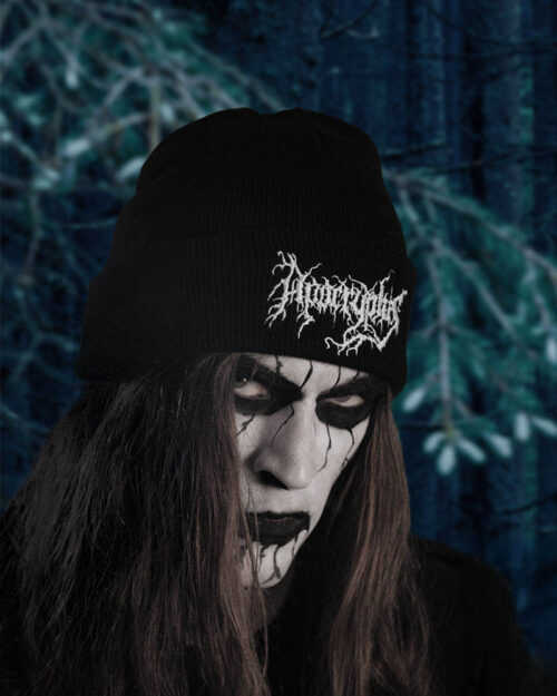 Black Metal Beanie “Apocryphis” - Embroidered Logo - Unisex
